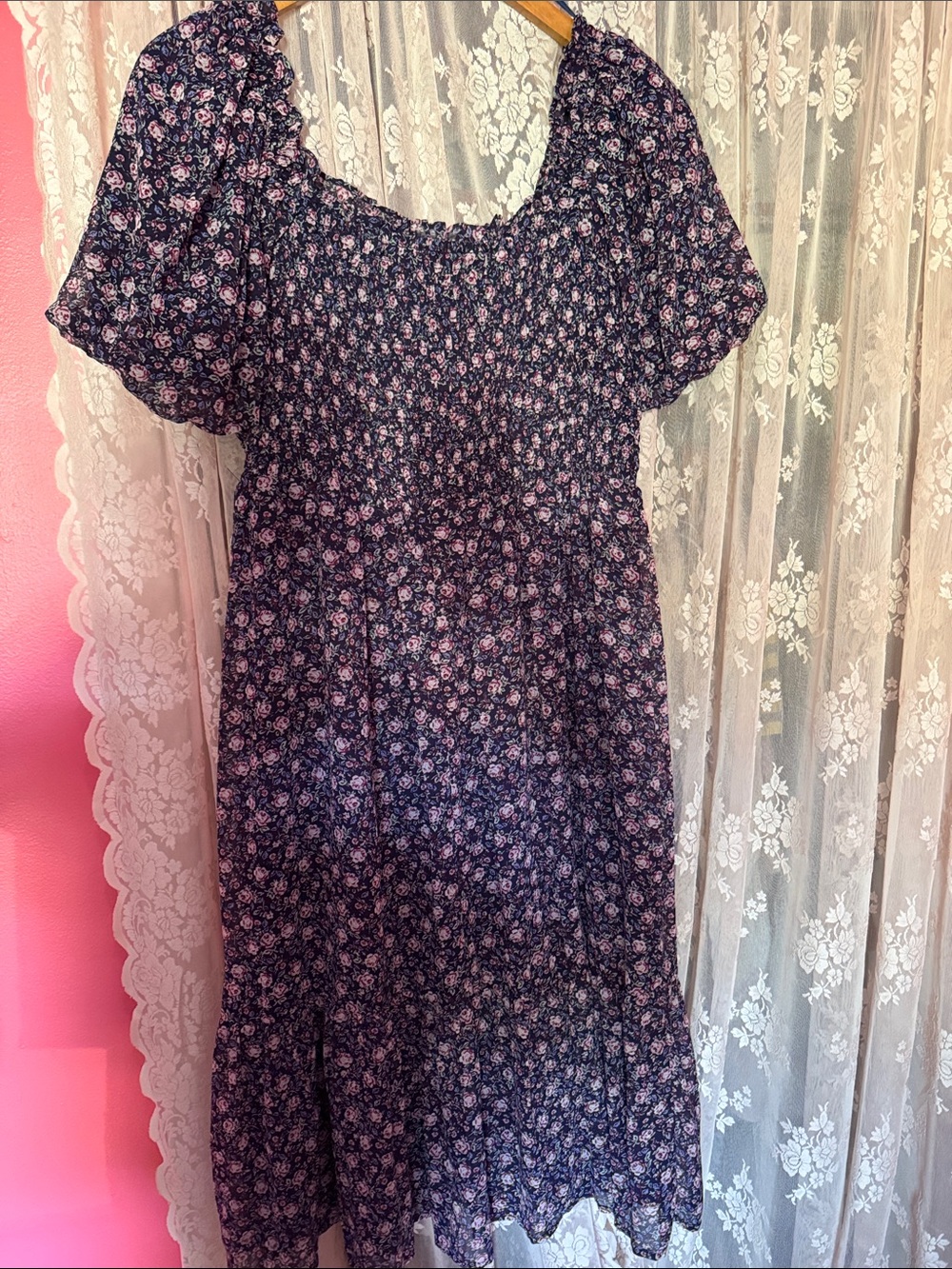 NWT! LC Lauren Conrad Midi Floral Dress - Picture 4 of 4